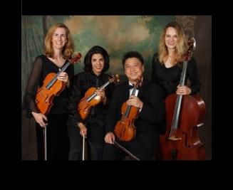 The band holding their string instruments 