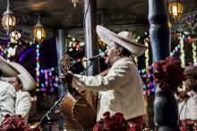 A mariachi band playing music